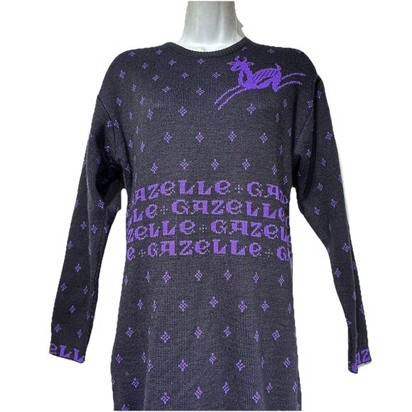 darria gazelle long sleeve purple black sweater dress Size L - Picture 3 of 10
